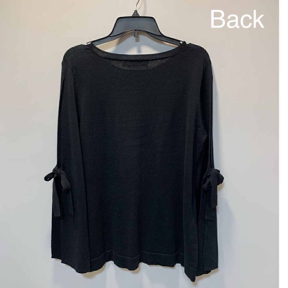 NWT Just Fab black open sleeve tie sweater size L - Picture 6 of 14